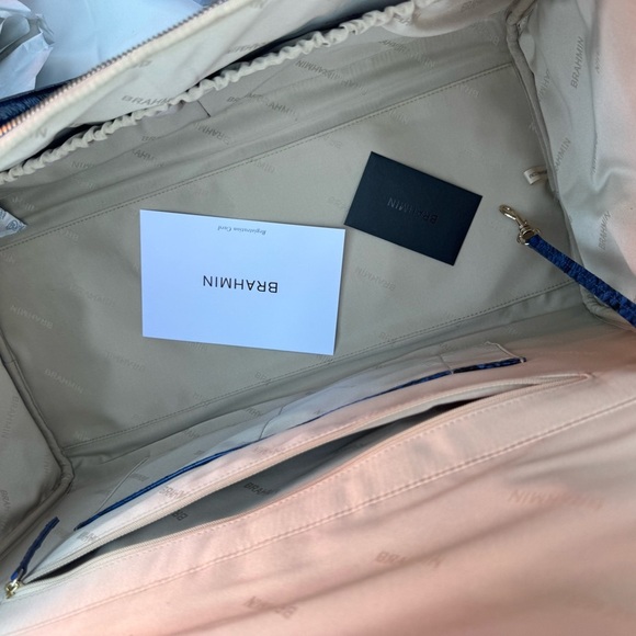 Rare!Brahmin Talulla Blue viper Ombre Melbourne Genuine Leather Travel bag large - Picture 7 of 11